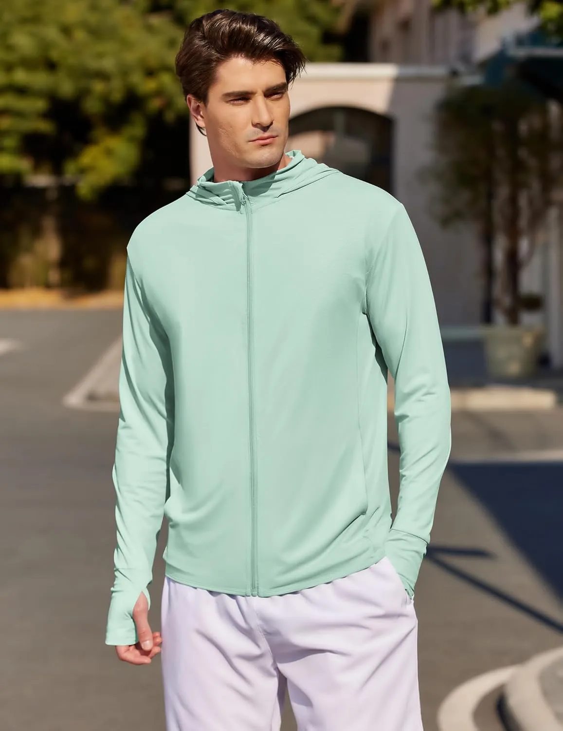 COOFANDY Men's UPF 50  Light Jacket Full Zip Sun Protection Hoodie Long Sleeve Sun Shirts UV Fishing Hiking Athletic Running
