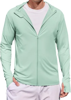 COOFANDY Men's UPF 50  Light Jacket Full Zip Sun Protection Hoodie Long Sleeve Sun Shirts UV Fishing Hiking Athletic Running