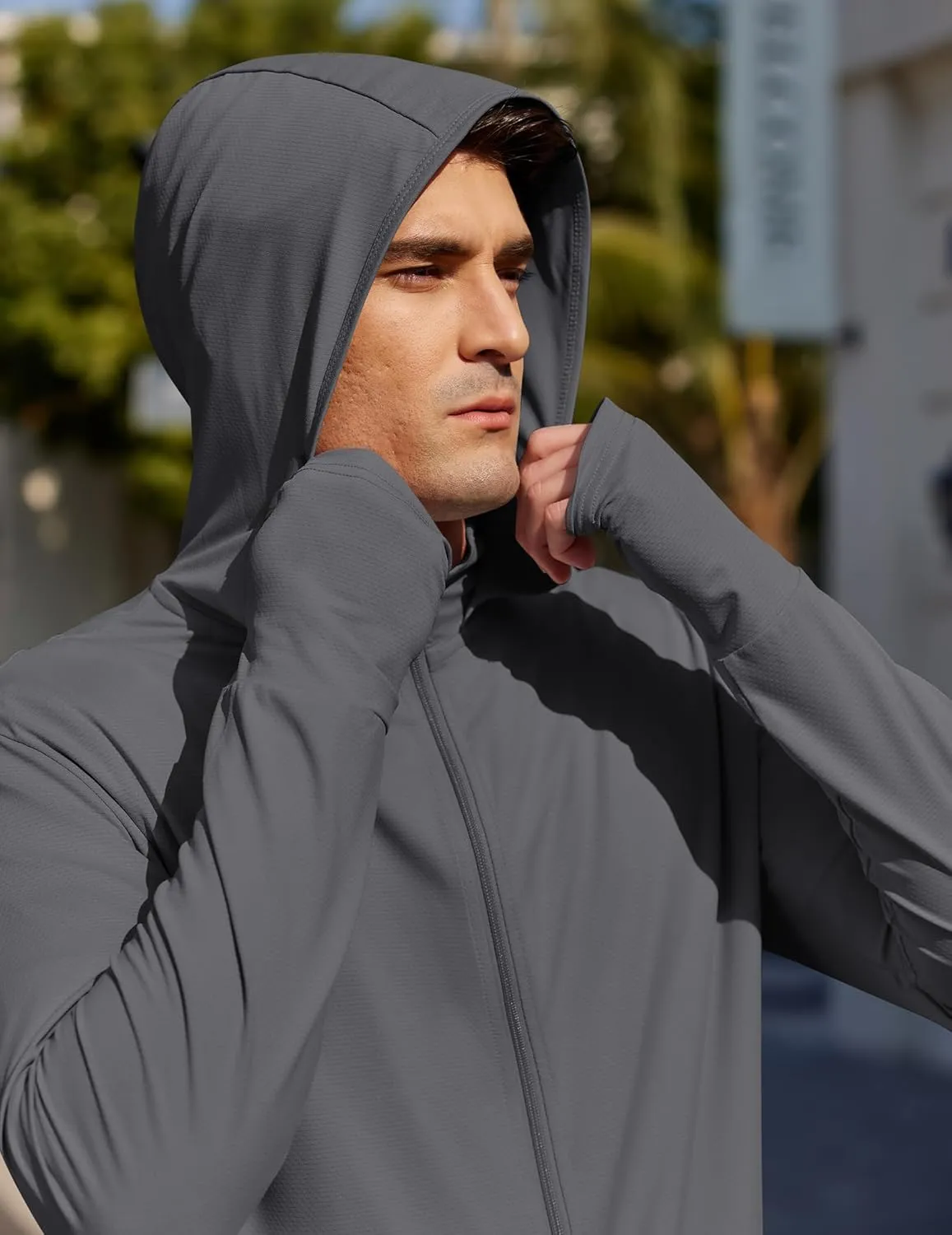 COOFANDY Men's UPF 50  Light Jacket Full Zip Sun Protection Hoodie Long Sleeve Sun Shirts UV Fishing Hiking Athletic Running