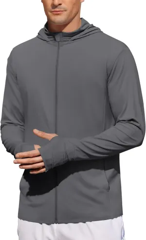 COOFANDY Men's UPF 50  Light Jacket Full Zip Sun Protection Hoodie Long Sleeve Sun Shirts UV Fishing Hiking Athletic Running