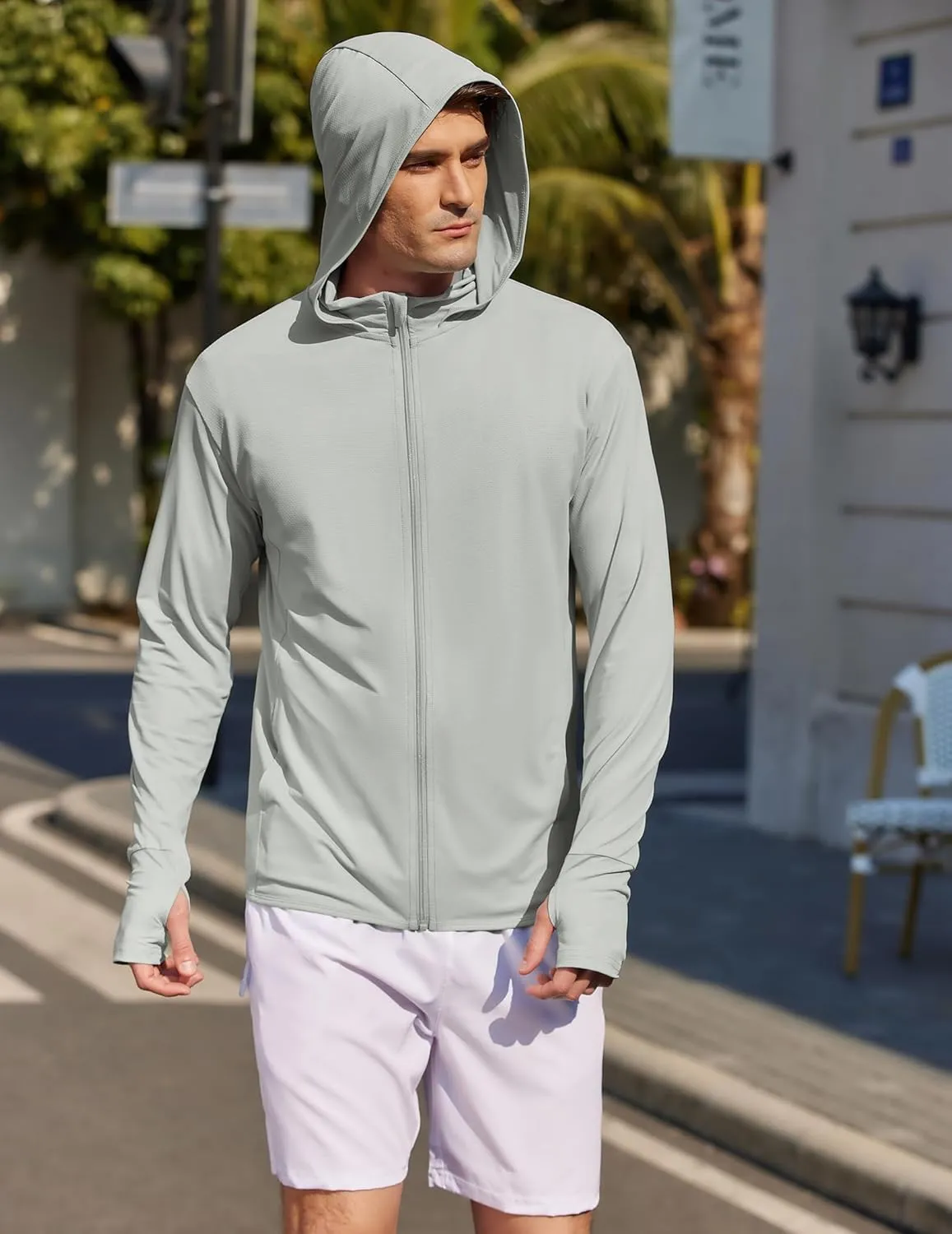 COOFANDY Men's UPF 50  Light Jacket Full Zip Sun Protection Hoodie Long Sleeve Sun Shirts UV Fishing Hiking Athletic Running