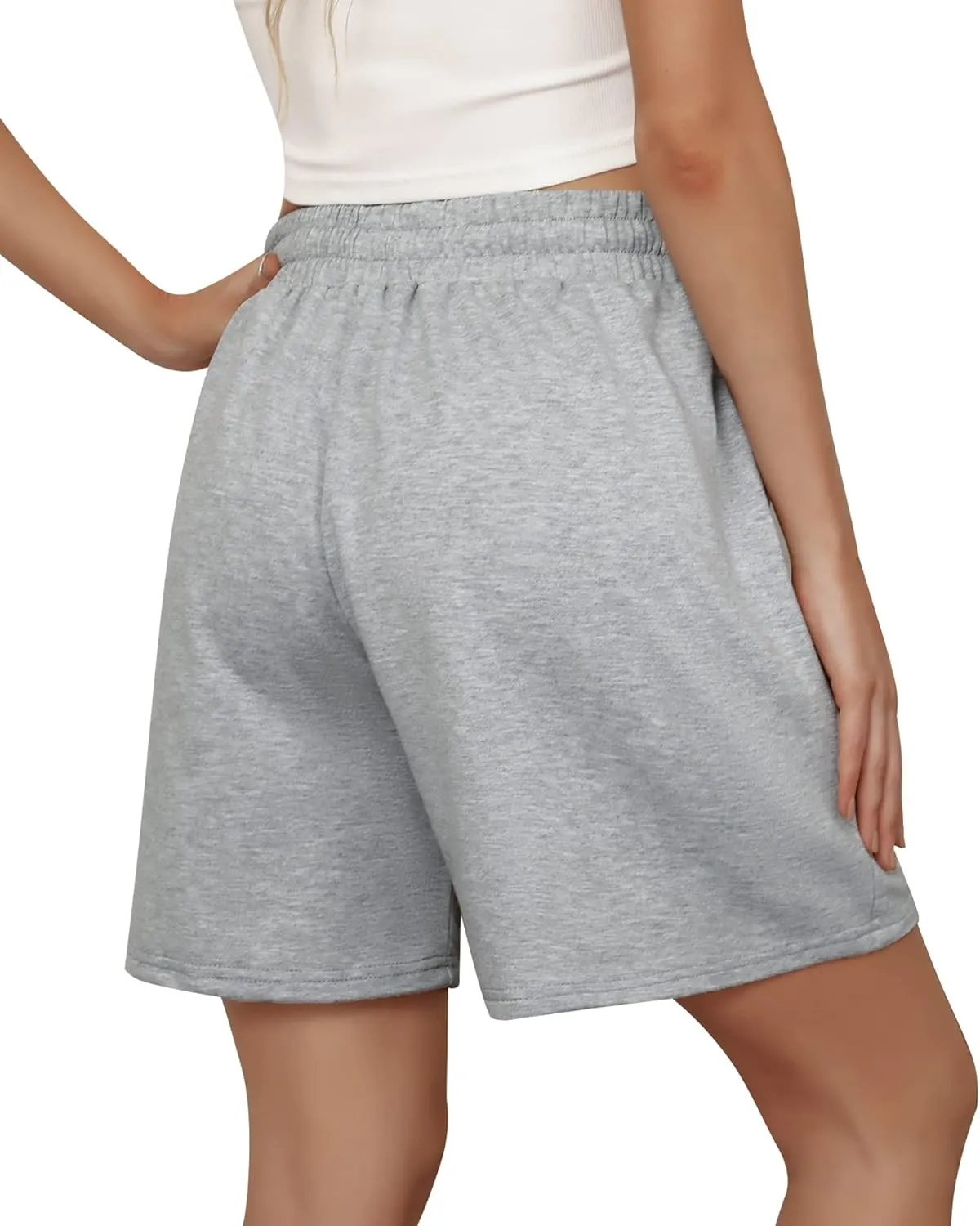 Cowasto Womens Cotton Sweat Shorts Casual Summer Loose Athletic Short Drawstring Waist Lounge Running Shorts with Pockets