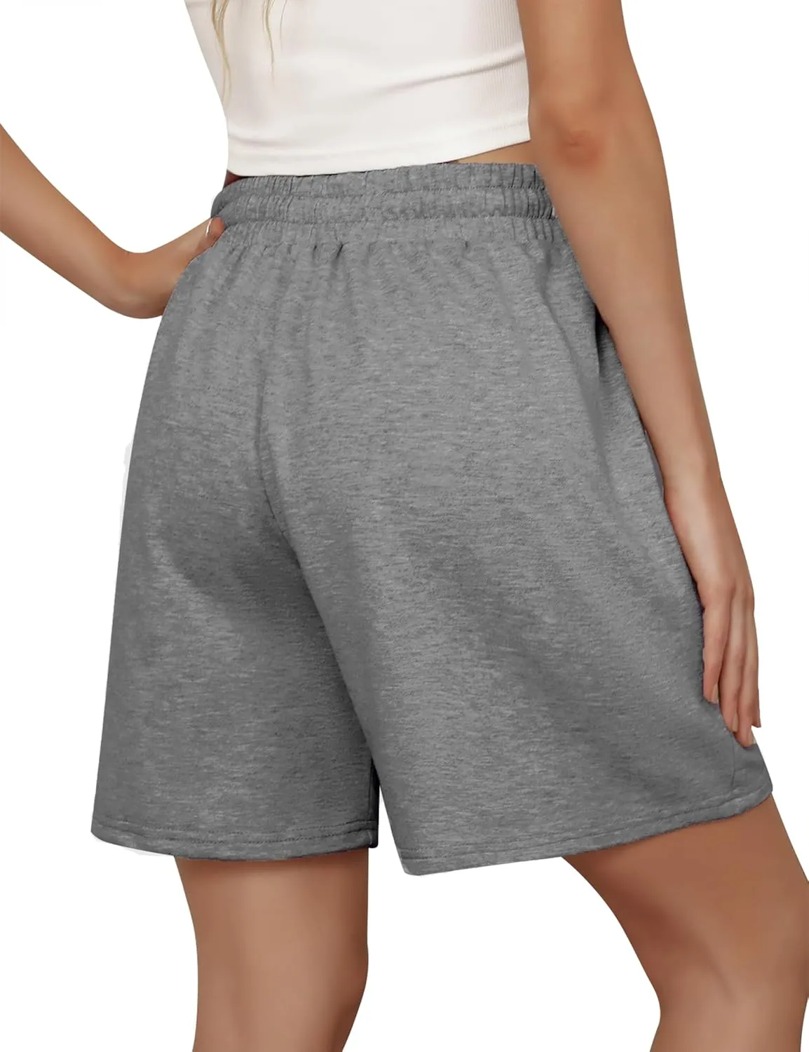 Cowasto Womens Cotton Sweat Shorts Casual Summer Loose Athletic Short Drawstring Waist Lounge Running Shorts with Pockets