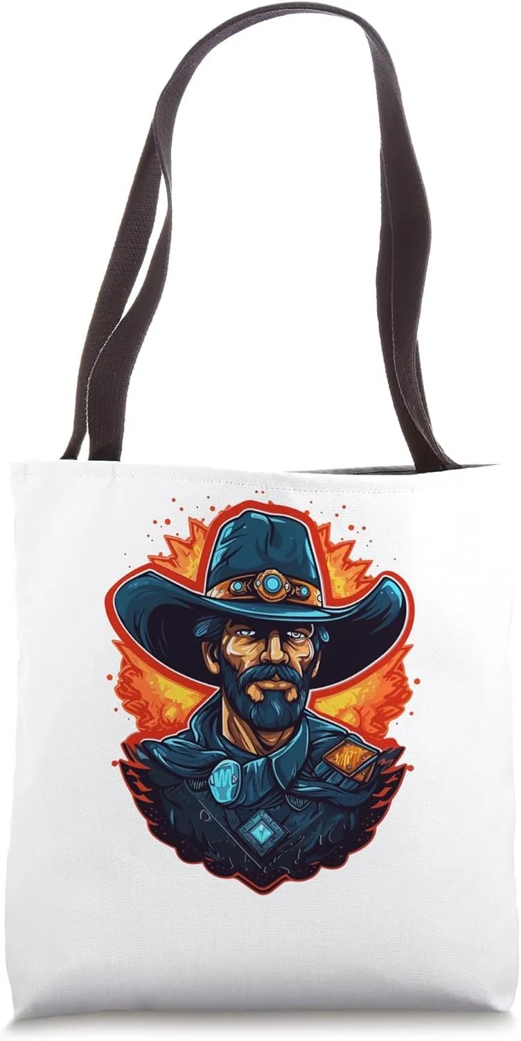 Cowboy In Black Cowboy Vintage Wyoming Cowboys Hey Cowboy Tote Bag