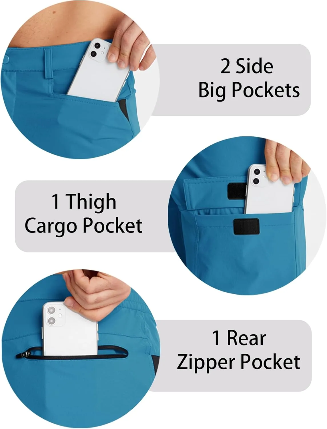 CRYSULLY Men's Hiking Cargo Shorts Outdoor Summer Lightweight Quick Dry Work Casual Shorts with 5 Zipper Pockets