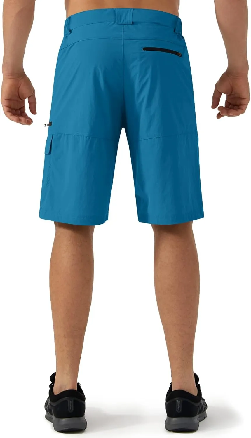 CRYSULLY Men's Hiking Cargo Shorts Outdoor Summer Lightweight Quick Dry Work Casual Shorts with 5 Zipper Pockets