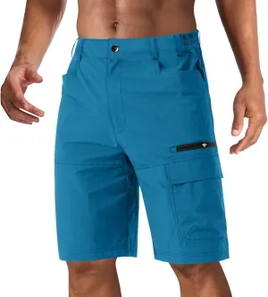 CRYSULLY Men's Hiking Cargo Shorts Outdoor Summer Lightweight Quick Dry Work Casual Shorts with 5 Zipper Pockets