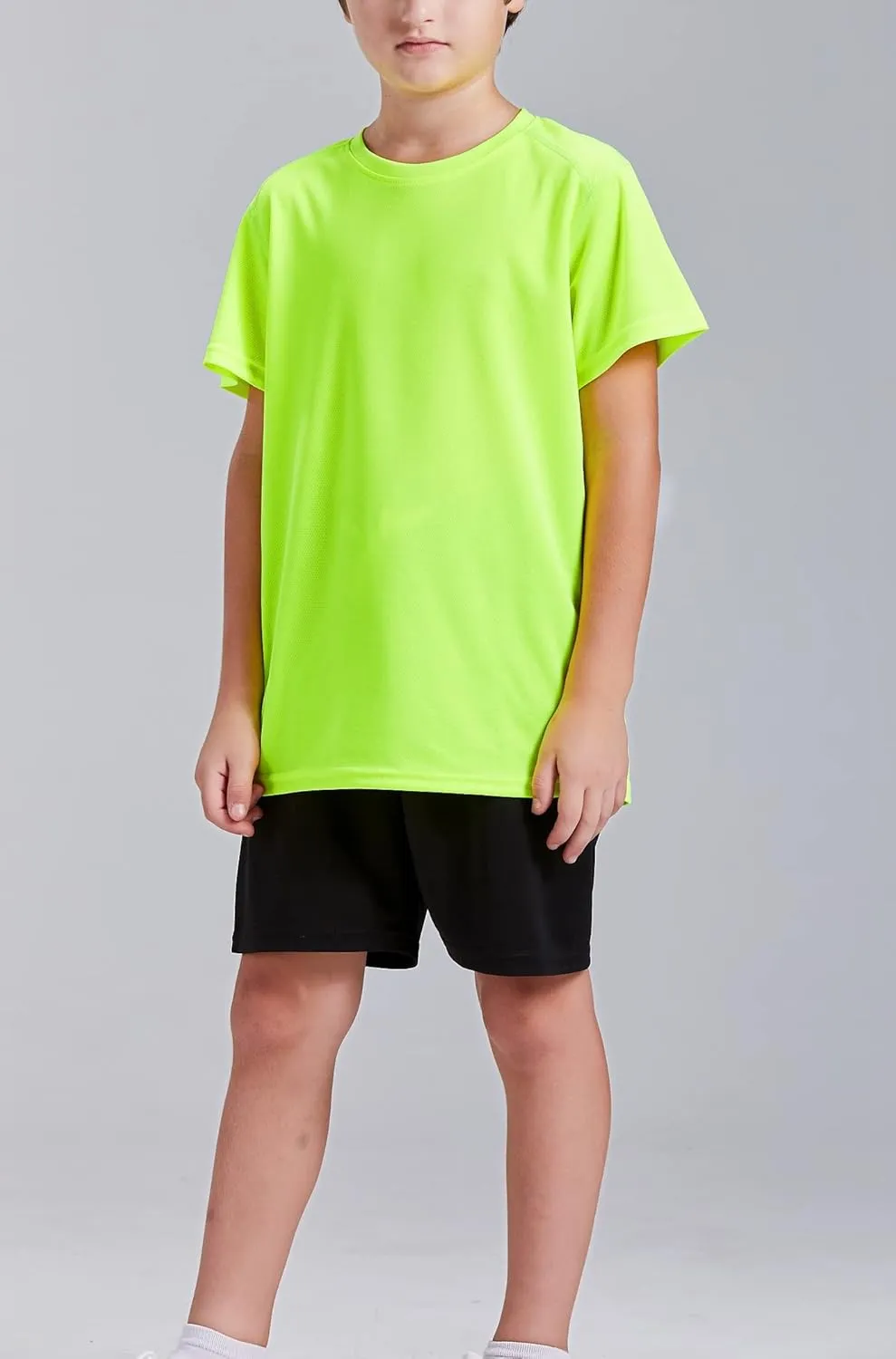 DANI CHINS Boys Athletic Short-Sleeve Shirts Loose Mesh Active Tee-Shirts Sports Jerseys Tops As Clothing, 2 Pack