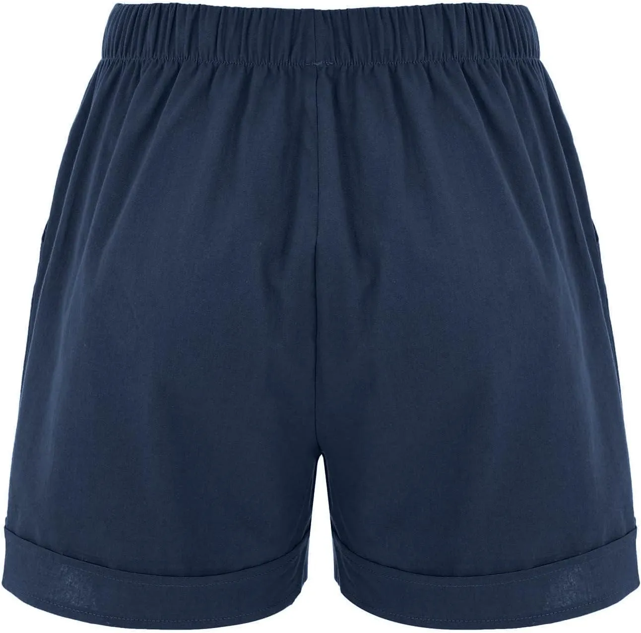 DASAYO Summer Casual Wide Leg Shorts for Women Drawstring Elastic Waist Pocketed Short Solid Color Loose Fitt Trendy Trousers