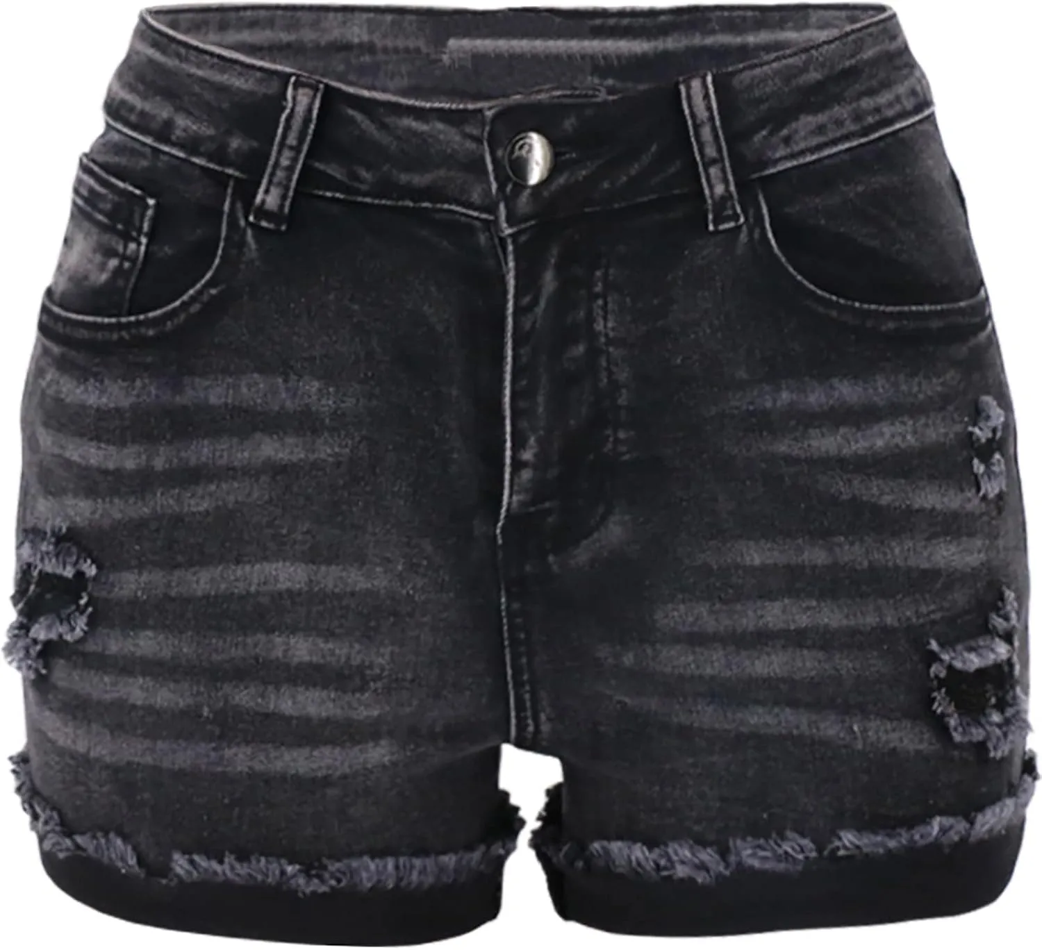 Denim Shorts for Women Casual Summer Hot Shorts Mid Waisted with Pockets Party Mini Hot Pants