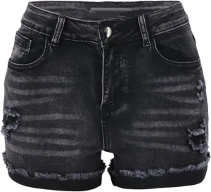 Denim Shorts for Women Casual Summer Hot Shorts Mid Waisted with Pockets Party Mini Hot Pants