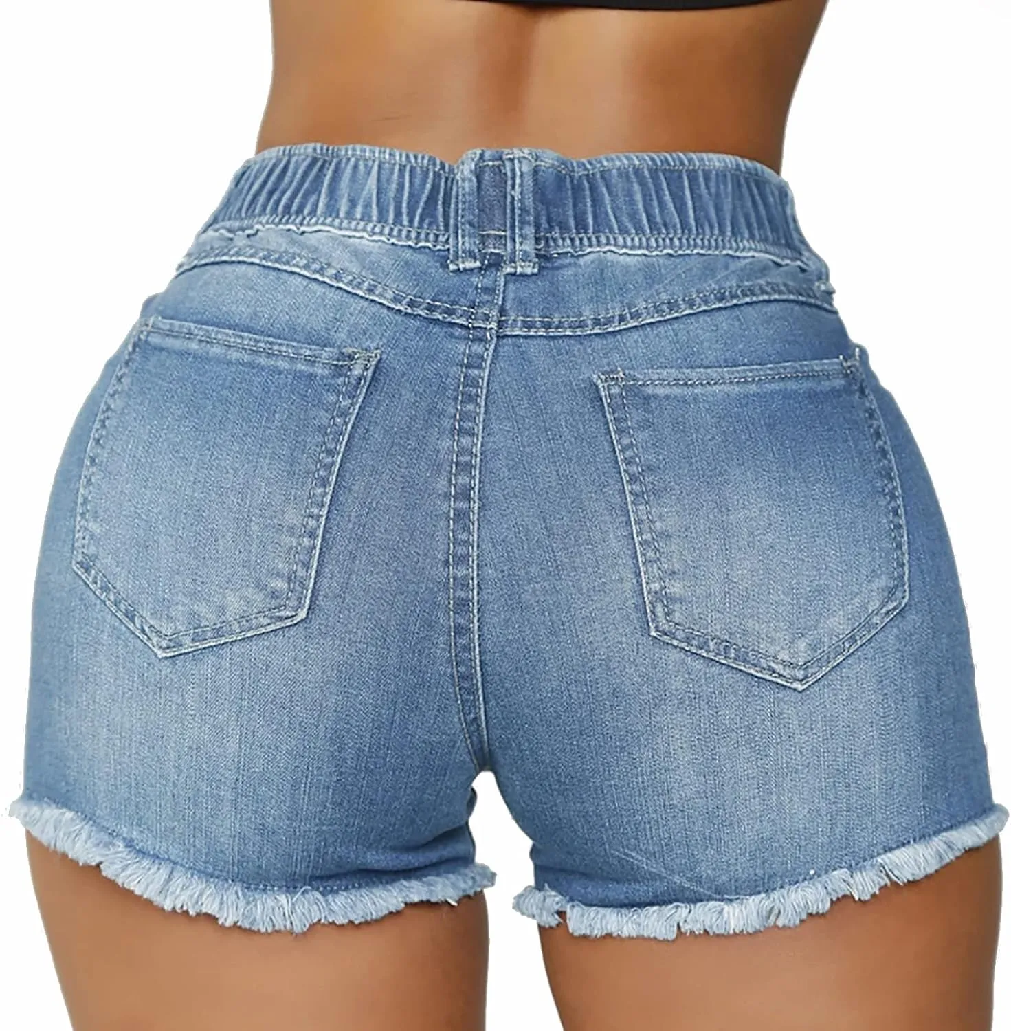 Denim Shorts for Women Jean Short Mid Waist Hot Pants Comfy Stretchy Club Party Booty Shorts