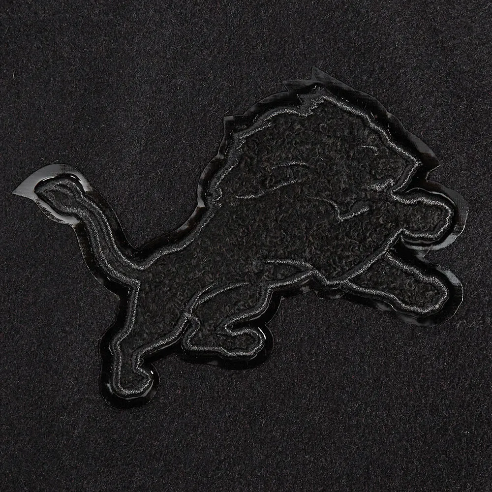 DETROIT LIONS TRIPLE BLACK WOMEN'S WOOL VARSITY JACKET (TRIPLE BLACK WOMEN'S)