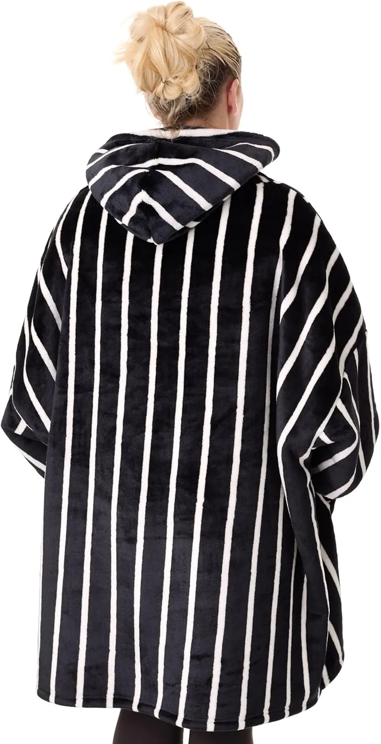 Disney The Nightmare Before Christmas Blanket Hoodie Options All Over Print OR Striped Jack Skellington Adult Sherpa