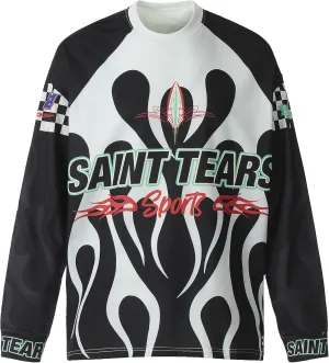 DONCARE Western Oversized Retro Color Tee Shirts Harajuku Vintage Street Dance Hip-hop Y2K Long Sleeve
