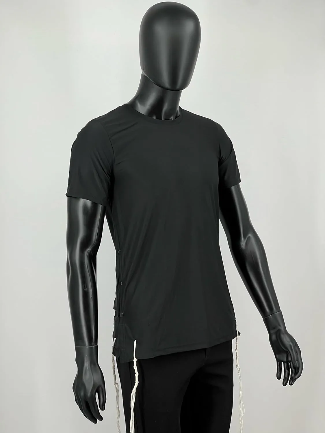 Dry Fit Kosher Tzitzit T-Shirt Round Neck by Melechet Machshevet JudaicaBreathable Moisture Wicking Athletic Tee Mesh Fabric