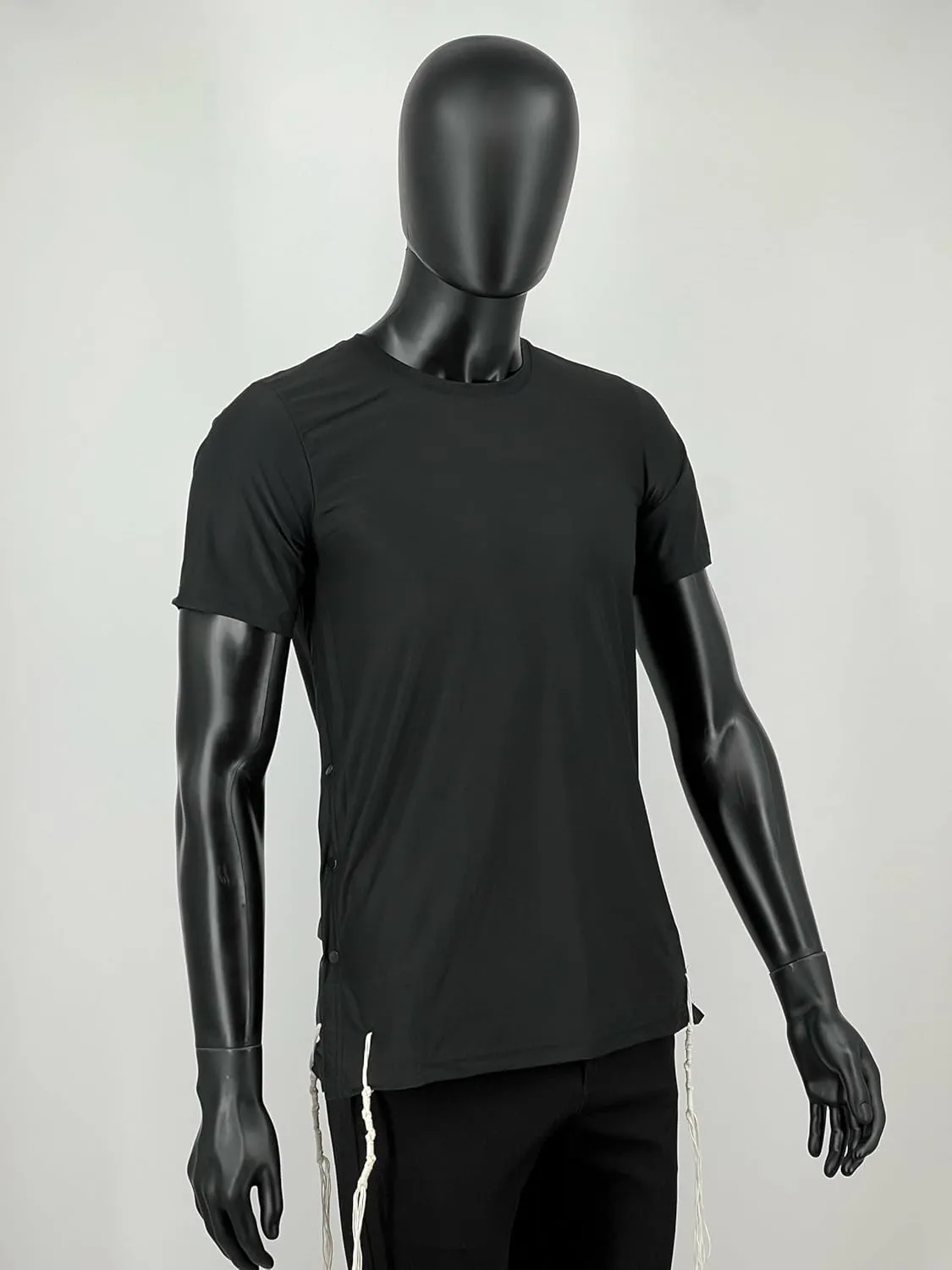 Dry Fit Kosher Tzitzit T-Shirt Round Neck by Melechet Machshevet JudaicaBreathable Moisture Wicking Athletic Tee Mesh Fabric