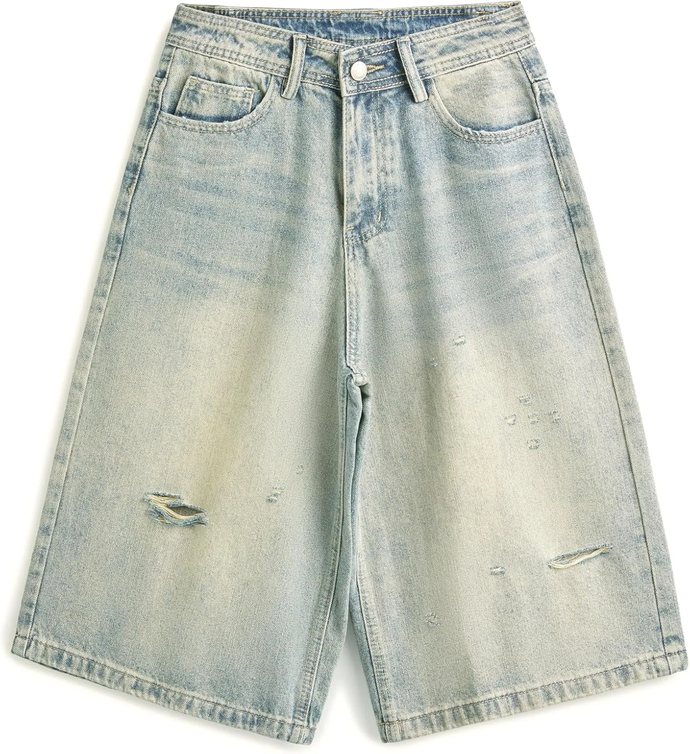 EMMIOL Womens Jorts Jean Baggy Shorts Casual 2025 Summer Trendy Wide Leg Long Denim Shorts Y2K Streetwear