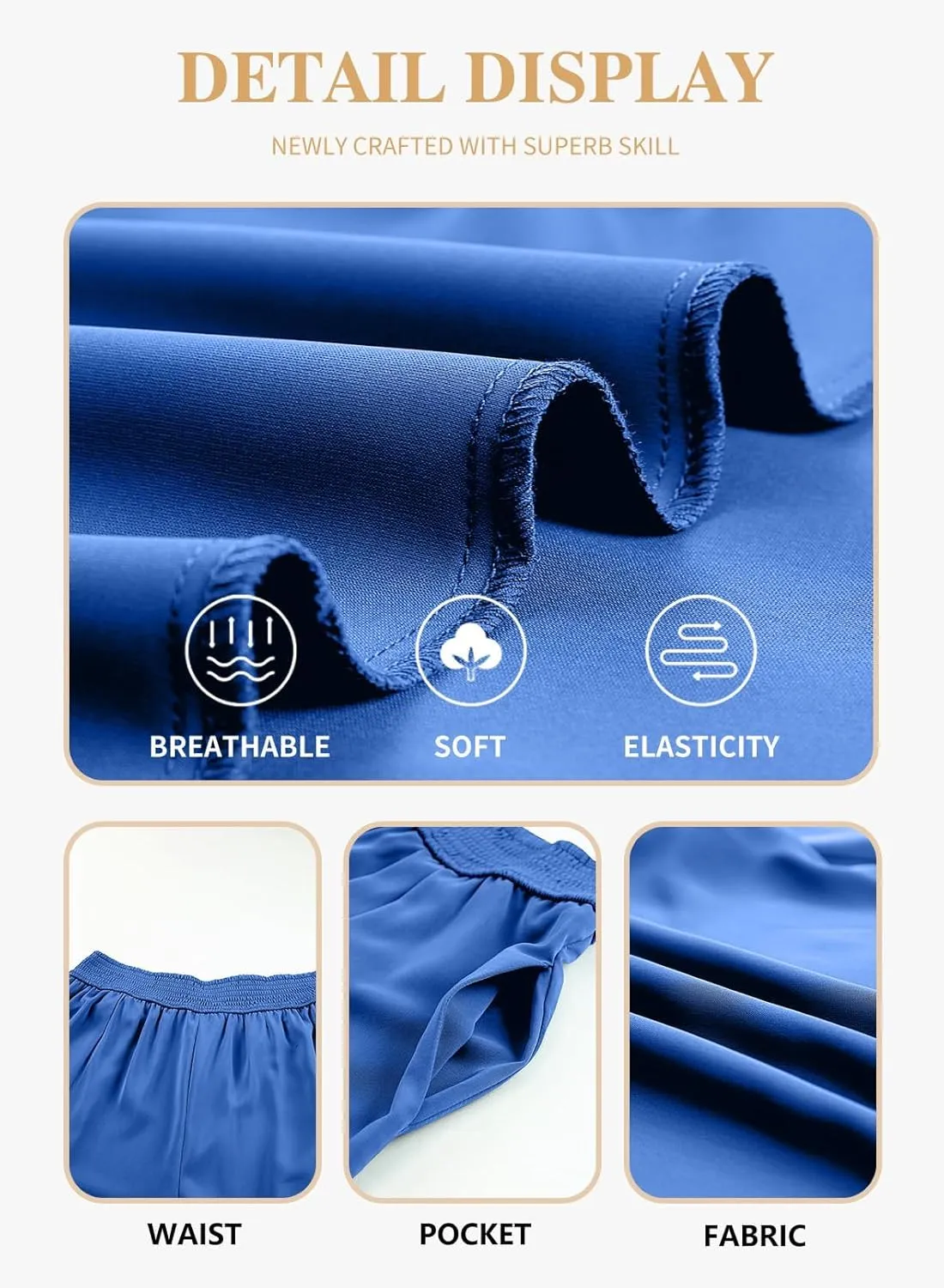 Eytino Women Plus Size Wide Leg Pants Casual Loose Smocked High Waisted Lounge Pajama Palazzo Pants(1X-5X)