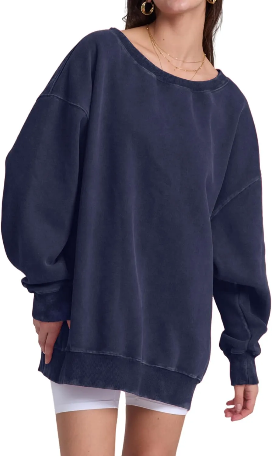 FAIABLE Womens Off-Shoulder Hoodie Heavyweight Hoodies Vintage Acid Wash Hoodie Fleece Hoodies for Women