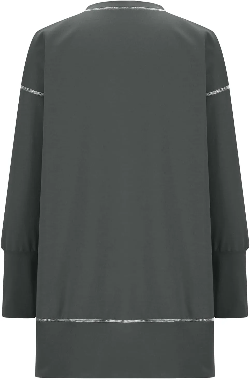 Fall Sweatshirts For Women Trendy 2024 Oversized Long Sleeve Crewneck Pullover Tops Side Slit Slouchy Sweatshirt