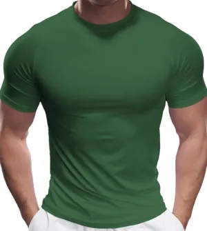 Fioboc Compression Shirts Active Crew Neck Tee Moisture Wicking Quick Dry Gym Running Shirts S-4XL