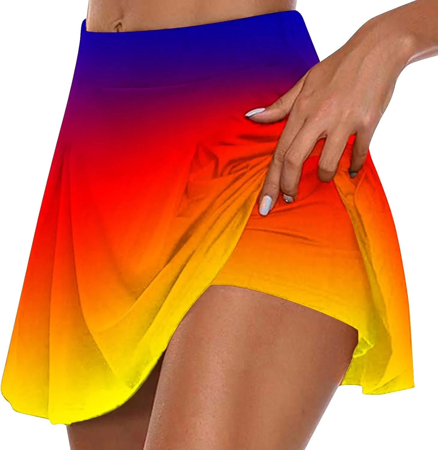 FZYLQY Womens Skorts with Pockets Tummy Control Plus Size Skorts for Women High Waist Athletic Sports Pants Casual Shorts