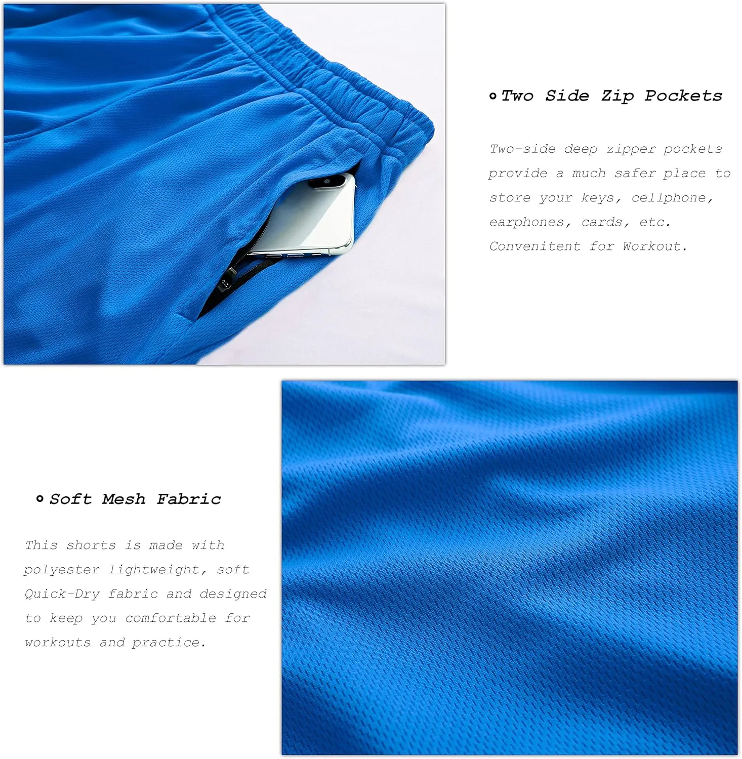 G Gradual Men's 2 Pack 7" Workout Running Shorts Quick Dry Lightweight Gym Shorts with Zip Pockets