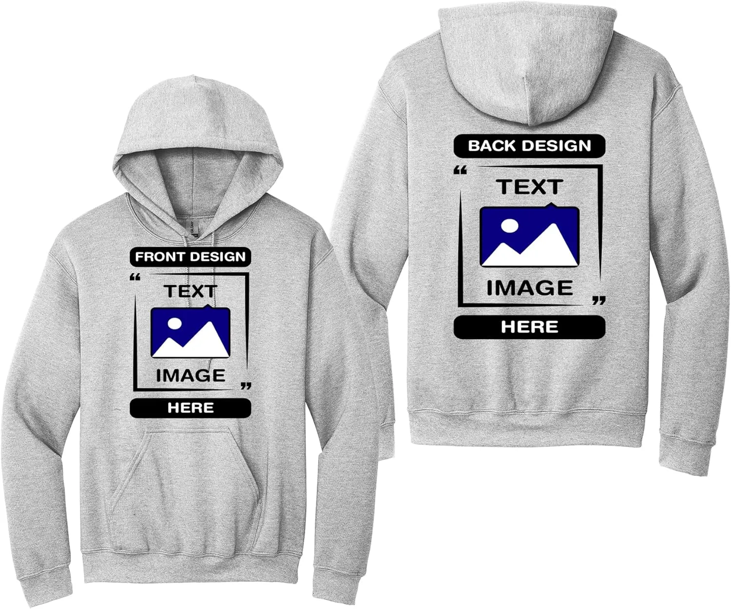 Gildan - Personalized Image Unisex Sweatshirt - Customized Add Your Text Photo Hoodies - Men Women Adult