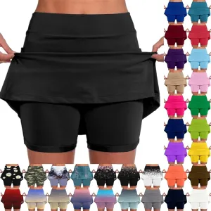 Golf Skirts for Women high Waisted Tennis Skirt with Pockets for Balls Womens Athletic Shorts Longer