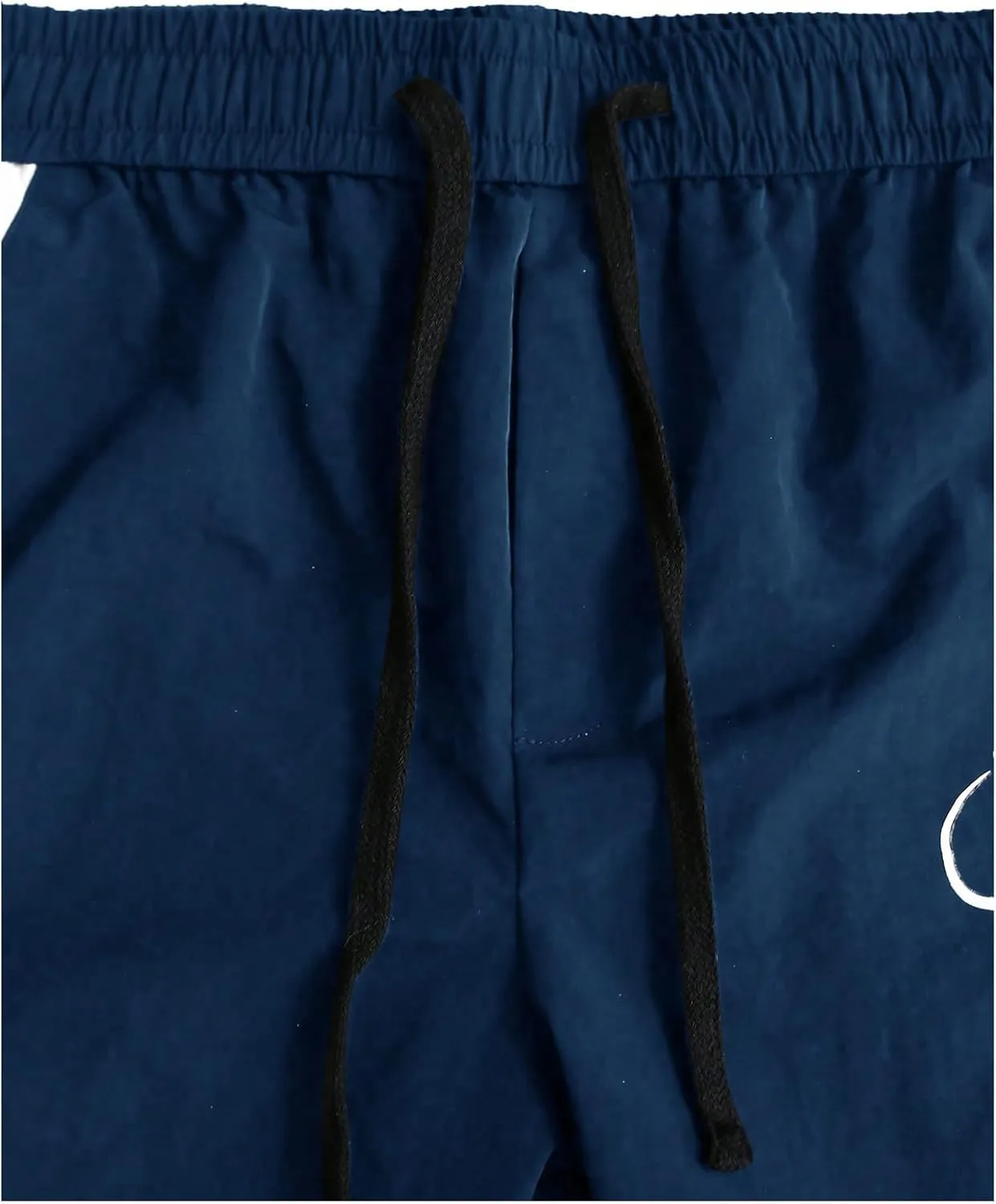 GORGLITTER Men's Drawstring Waist Cargo Pants Letter Print Wide Leg Y2k Pants