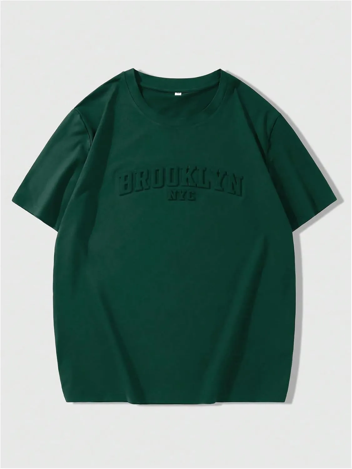 GORGLITTER Men's Oversized T Shirt Letter Graphic Short Sleeve Drop Shoulder Crewneck Tee Tops