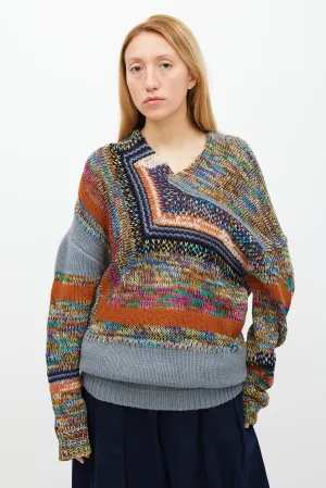 Grey & Multicolour Knit Sweater
