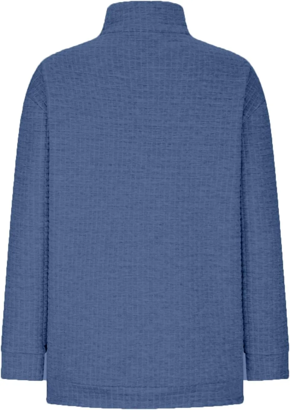 Half Zip Sweatshirt Women 1/2 Zipper Oversized Waffle Quilted Pattern Cropped Pullover Fall Winter Tops