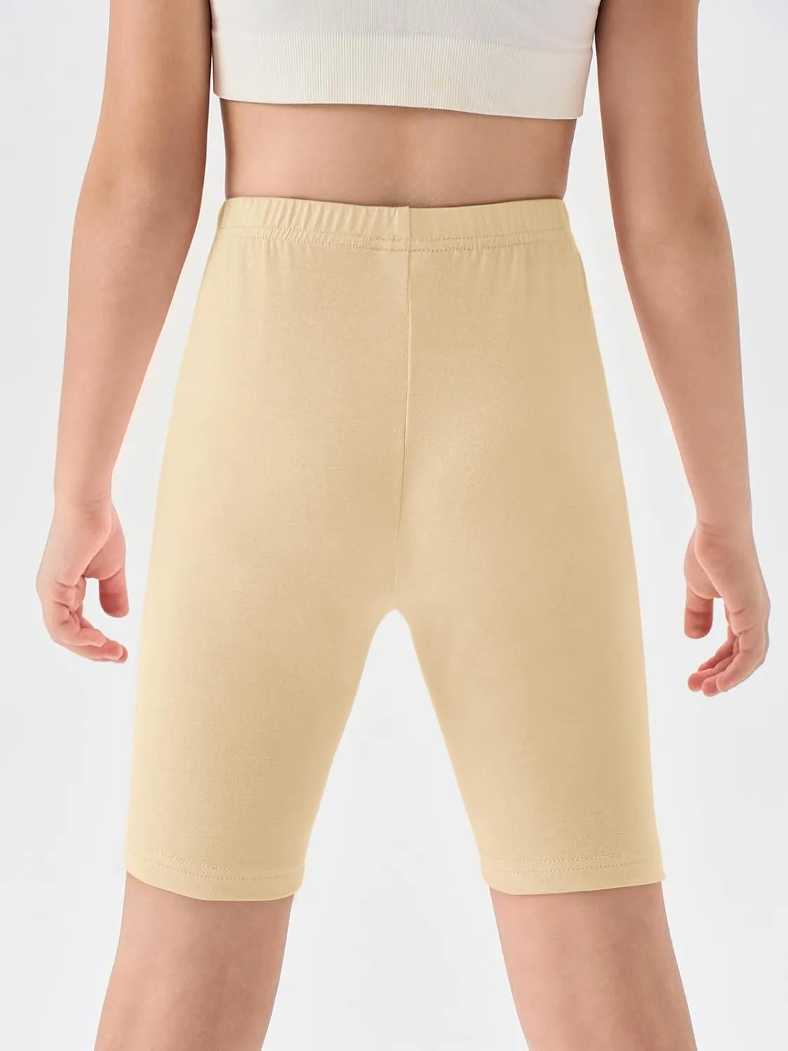 Haloumoning Girls Bike Shorts Kids Athletic Volleyball Shorts Comfy Under Dress Dance Short Leggings 5-14 Years