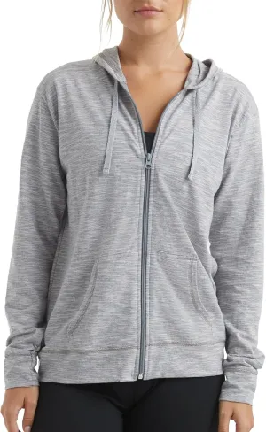 Hanes Womens Slub Knit Full-Zip Hoodie, Textured Cotton Zip-Up T-Shirt Hoodie for Women