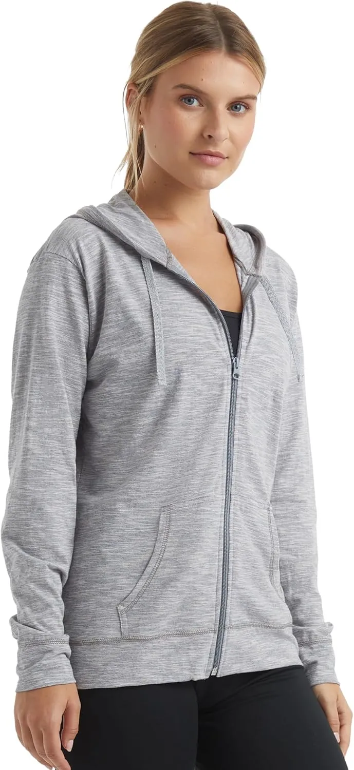 Hanes Womens Slub Knit Full-Zip Hoodie, Textured Cotton Zip-Up T-Shirt Hoodie for Women