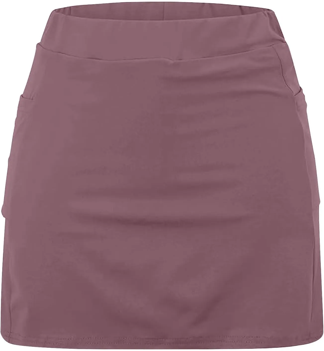 HGps8w Women's Tennis Skirt with Bulit in Shorts, Solid Color Casual Workout Running Golf Athletic Activewear Skorts