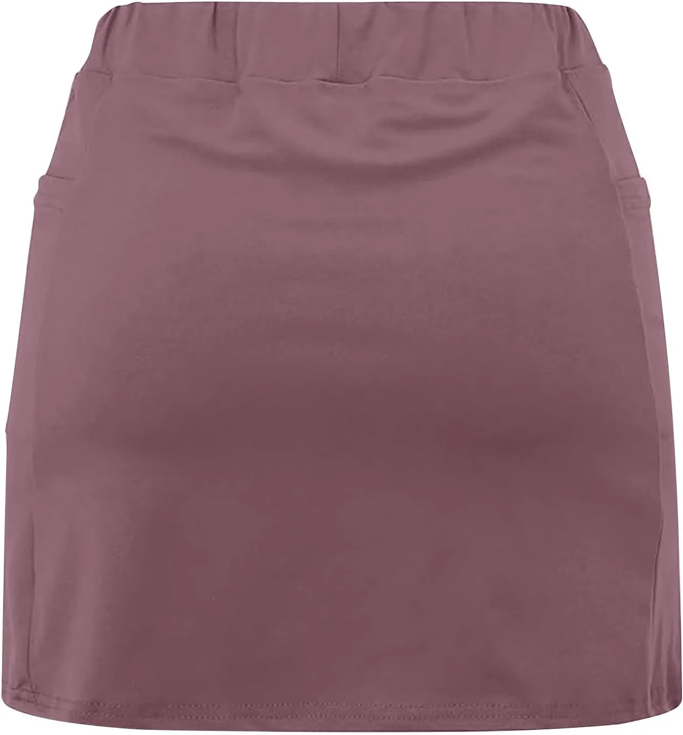 HGps8w Women's Tennis Skirt with Bulit in Shorts, Solid Color Casual Workout Running Golf Athletic Activewear Skorts