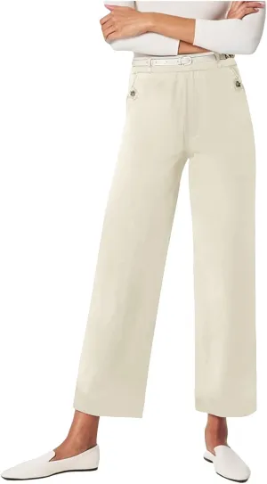 High Waisted Work Pants for Women Winter Convertible Business Sweatpants with Pockets Wide Leg Flare Leggings