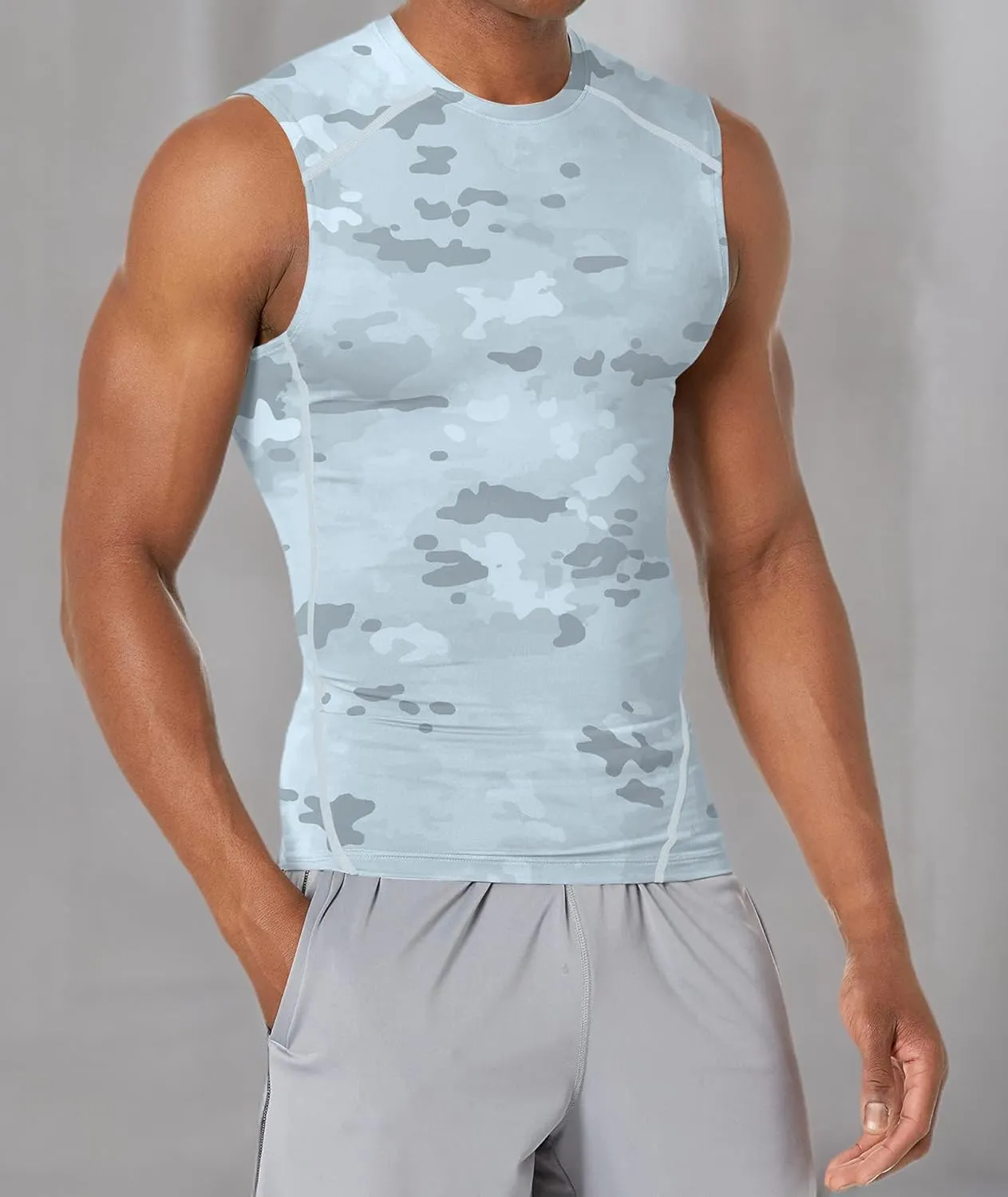 Holure Men's 5 Pack Compression Tank Tops Athletic Muscle Tee Fitness Bodybuilding Sleeveless T-Shirt