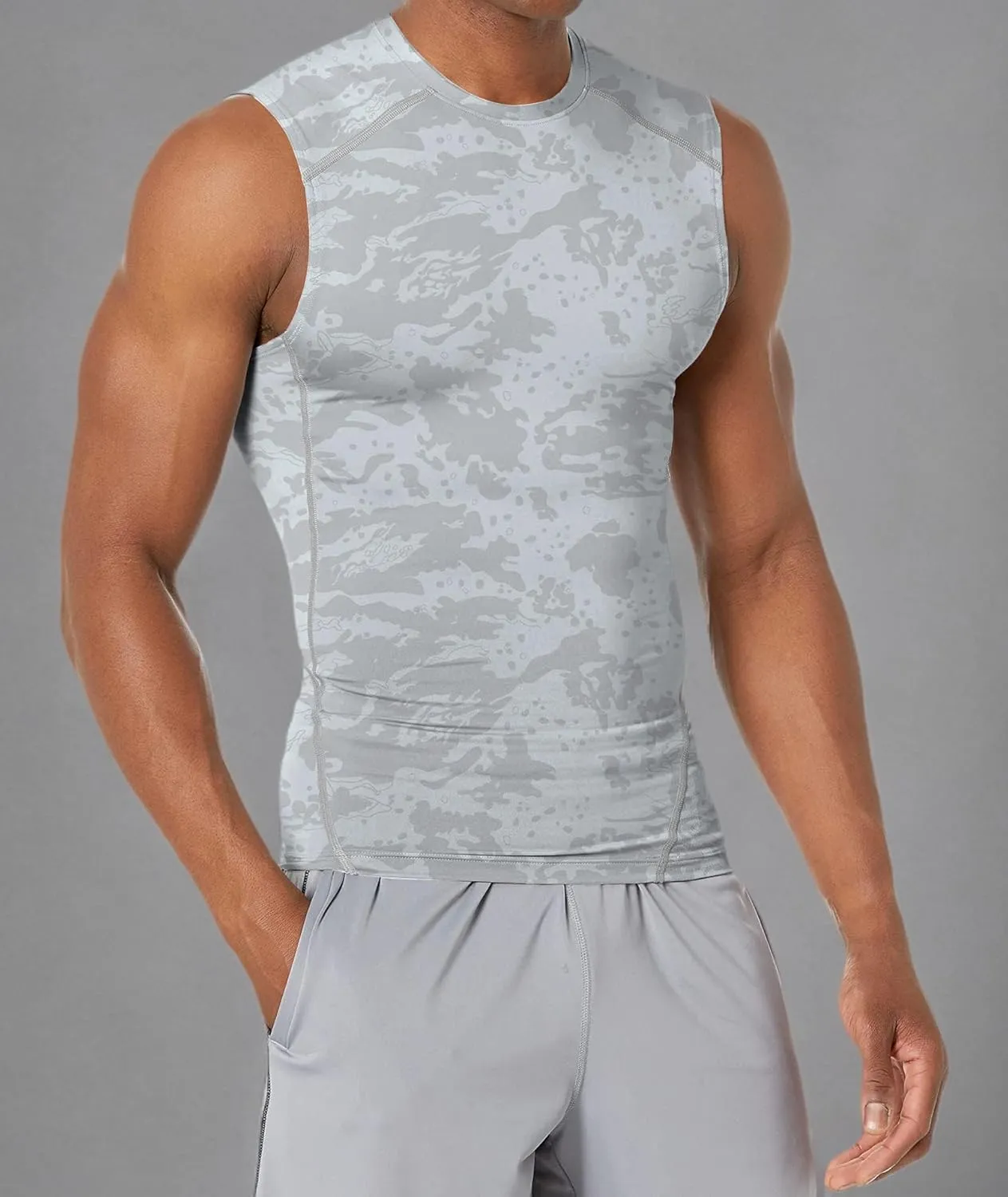 Holure Men's 5 Pack Compression Tank Tops Athletic Muscle Tee Fitness Bodybuilding Sleeveless T-Shirt