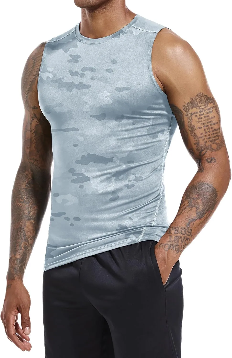 Holure Men's 5 Pack Compression Tank Tops Athletic Muscle Tee Fitness Bodybuilding Sleeveless T-Shirt