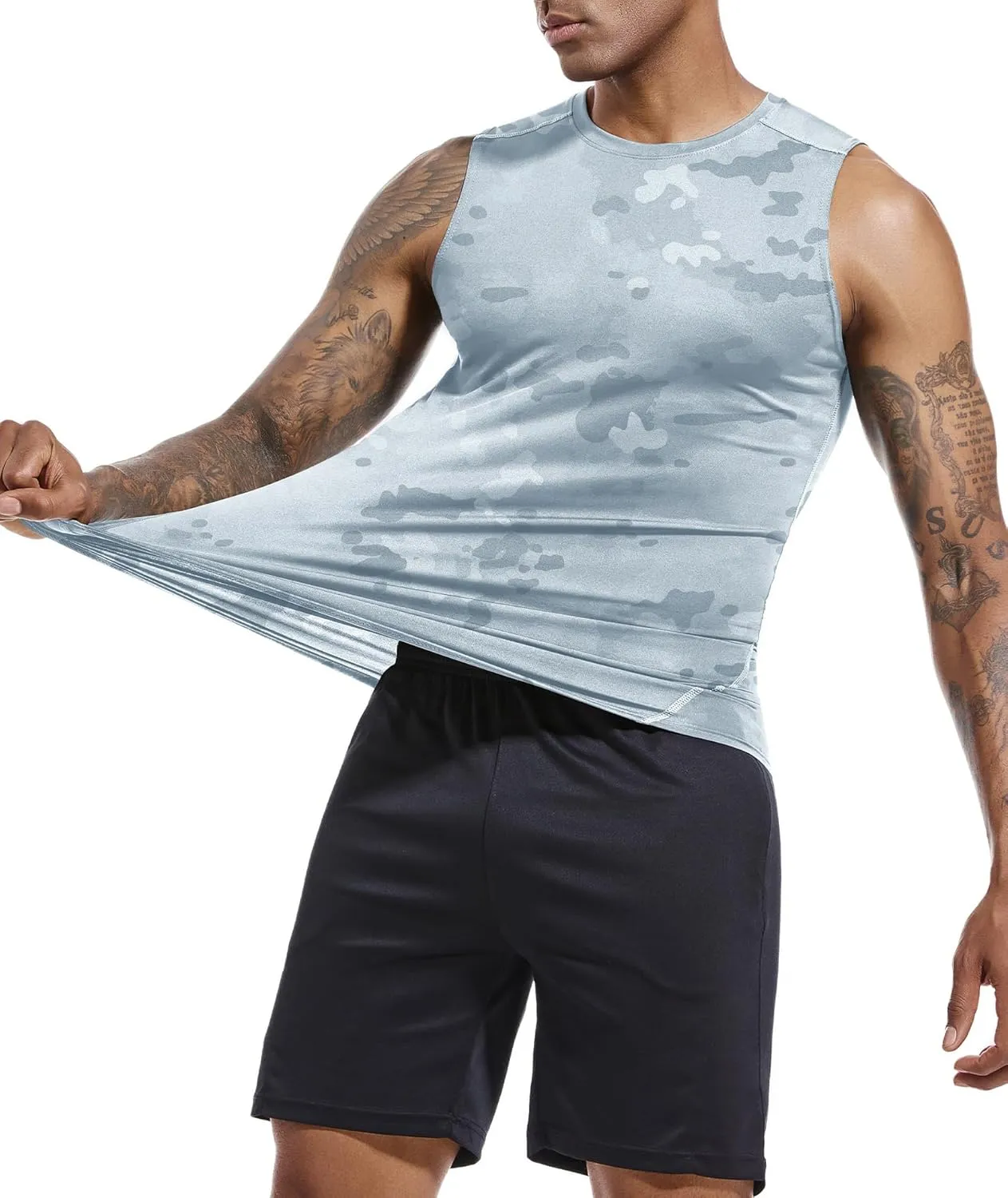 Holure Men's 5 Pack Compression Tank Tops Athletic Muscle Tee Fitness Bodybuilding Sleeveless T-Shirt