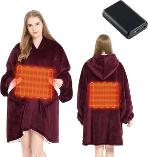 Homemate Heated Wearable Blanket - Oversized Blanket for Women & Men - Warm Hoodie