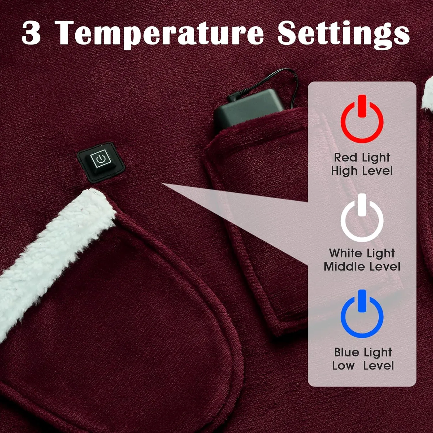 Homemate Heated Wearable Blanket - Oversized Blanket for Women & Men - Warm Hoodie