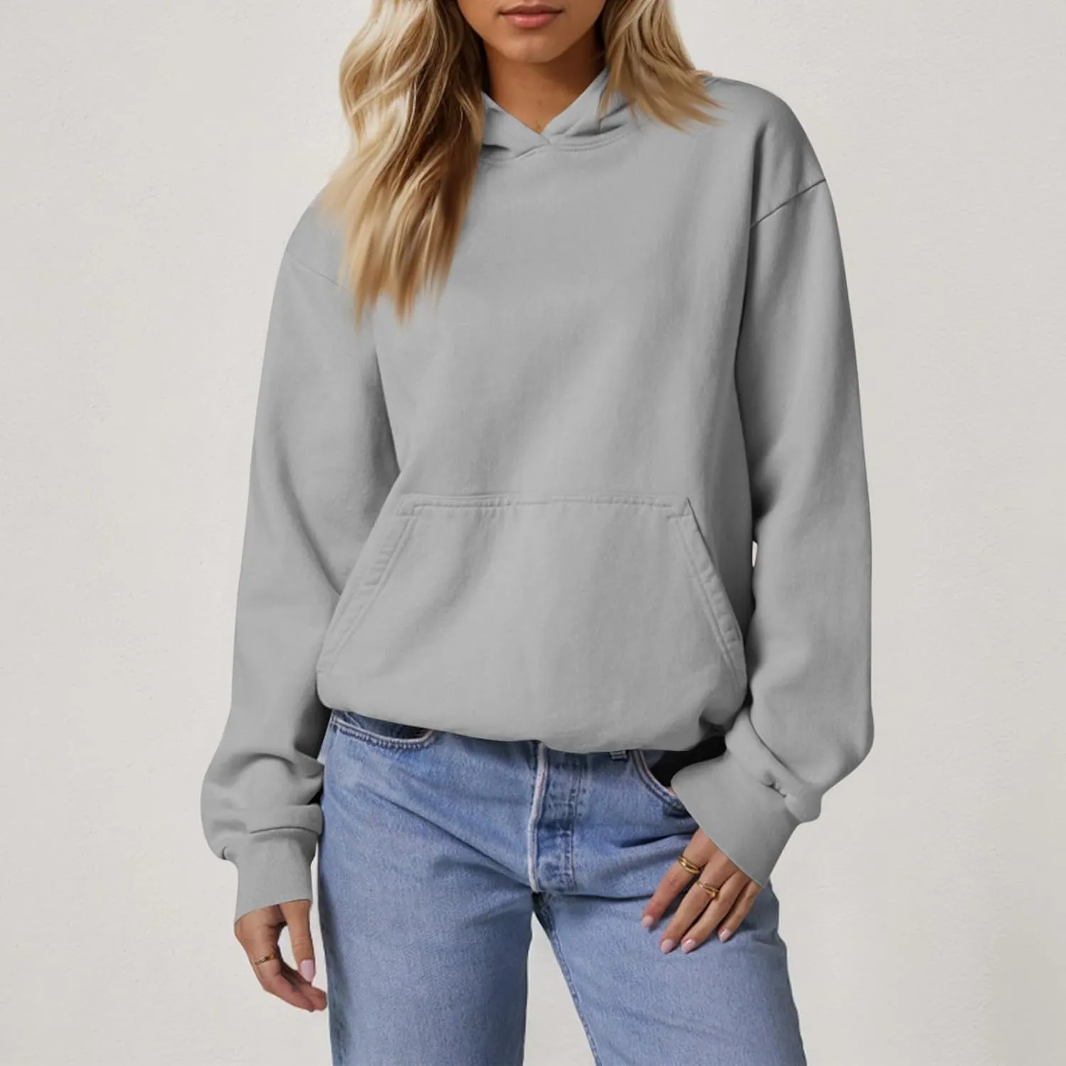 Hoodies for Women Fleece Oversized Hooded Sweatshirt with Pocket Casual Long Sleeve Workout Pullover Sweaters Tops