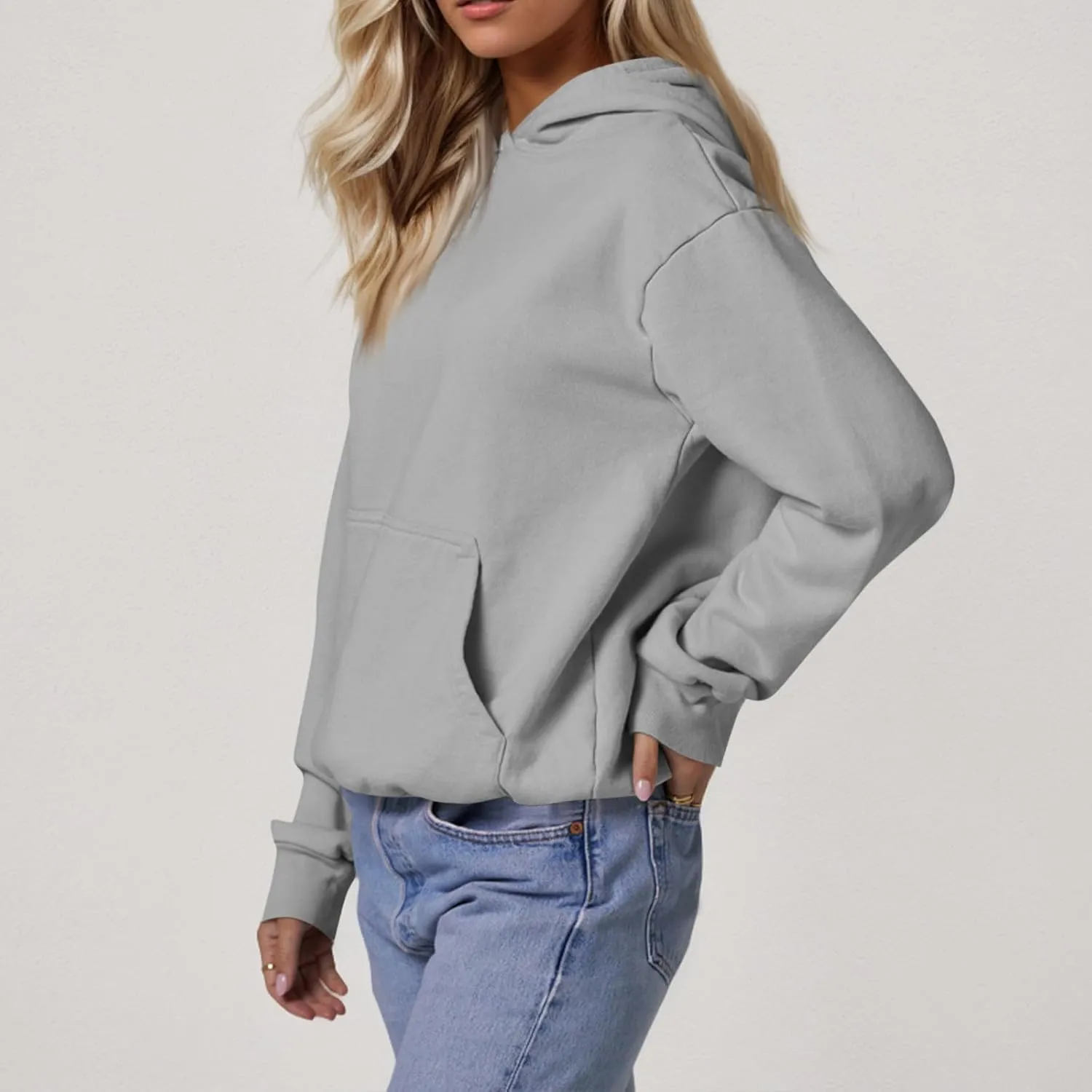 Hoodies for Women Fleece Oversized Hooded Sweatshirt with Pocket Casual Long Sleeve Workout Pullover Sweaters Tops