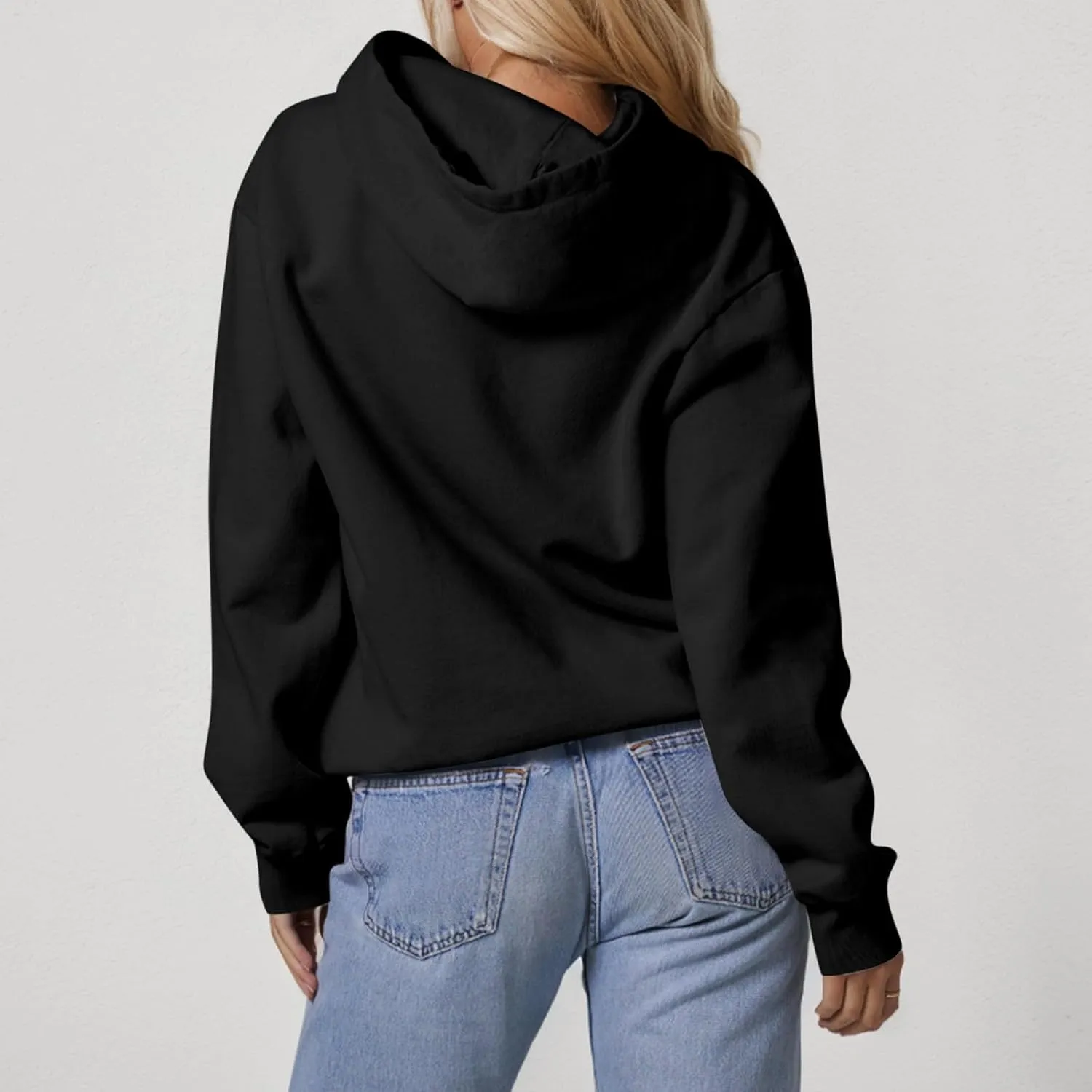 Hoodies for Women Oversized Plain Hooded Sweatshirt with Pocket Casual Fall Workout Gym Fleece Pullover Sweaters