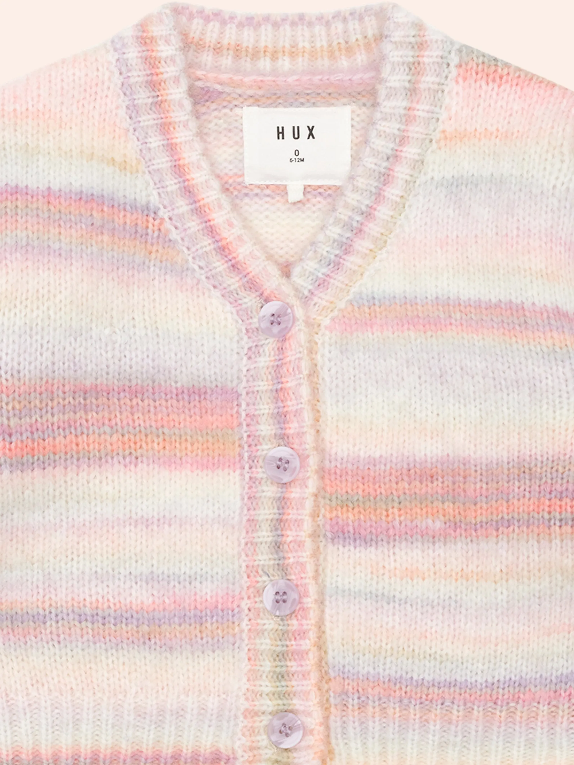 Huxbaby Rainbow Stripe Knit Boxy Cardi